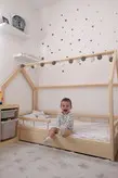 تخت خواب نوجوان مونته سوری چوبی روستیک دکور مدل خانه