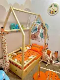 تخت خواب نوجوان مونته سوری چوبی روستیک دکور مدل خانه