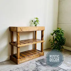 جاکفشی چوبی روستیک دکور مدل H1