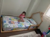 تخت خواب کودک و نوجوان مونته سوری چوبی روستیک دکور مدل GH26