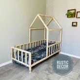 تخت خواب کودک و نوجوان مونته سوری چوبی روستیک دکور مدل df550