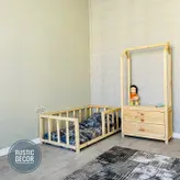 تخت خواب کودک و نوجوان مونته سوری چوبی روستیک دکور مدل py700