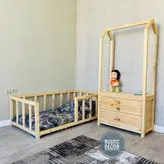 تخت خواب کودک و نوجوان مونته سوری چوبی روستیک دکور مدل py700