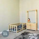 تخت خواب کودک و نوجوان مونته سوری چوبی روستیک دکور مدل py700