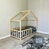 تخت خواب نوزاد مونته سوری چوبی روستیک دکور مدل هوم