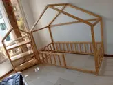 تخت خواب نوزاد مونته سوری چوبی روستیک دکور مدل هوم