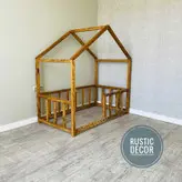 تخت خواب نوزاد مونته سوری چوبی روستیک دکور مدل هوم