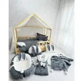 تخت خواب نوزاد مونته سوری چوبی روستیک دکور مدل هوم