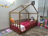 تخت خواب نوزاد مونته سوری چوبی روستیک دکور مدل هوم