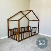 تخت خواب نوزاد مونته سوری چوبی روستیک دکور مدل هوم