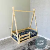 تخت خواب چوبی نوزاد مونته سوری روستیک دکور مدل ZA201