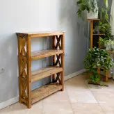 کتابخانه چوبی روستیک دکور مدل Bo910