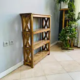 کتابخانه چوبی روستیک دکور مدل Bo910