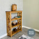 کتابخانه چوبی روستیک دکور مدل Bo910