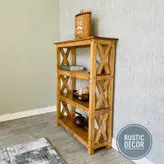 کتابخانه چوبی روستیک دکور مدل Bo910