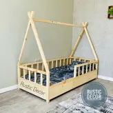 تخت خواب کودک و نوجوان مونته سوری چوبی روستیک دکور مدل Zc400