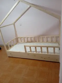تخت خواب نوجوان مونته سوری چوبی روستیک دکور مدل هوم 2