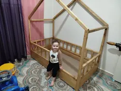 تخت خواب نوجوان مونته سوری چوبی روستیک دکور مدل هوم 2