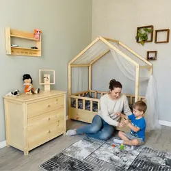 تخت خواب نوجوان مونته سوری چوبی روستیک دکور مدل هوم 2