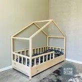 تخت خواب نوجوان مونته سوری چوبی روستیک دکور مدل هوم 2