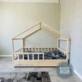 تخت خواب نوجوان مونته سوری چوبی روستیک دکور مدل هوم 2