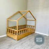 تخت خواب نوجوان مونته سوری چوبی روستیک دکور مدل هوم 2