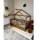 تخت خواب نوجوان مونته سوری چوبی روستیک دکور مدل هوم 2