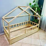 تخت خواب نوجوان مونته سوری چوبی روستیک دکور مدل هوم 2