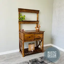 کنسول چوبی روستیک دکور مدل کافی بار