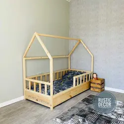 تخت خواب نوجوان مونته سوری چوبی روستیک دکور مدل خانه 2