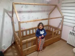 تخت خواب نوجوان مونته سوری چوبی روستیک دکور مدل خانه 2