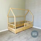 تخت خواب نوجوان مونته سوری چوبی روستیک دکور مدل خانه 2