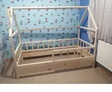 تخت خواب نوجوان مونته سوری چوبی روستیک دکور مدل خانه 2