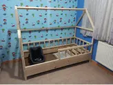 تخت خواب نوجوان مونته سوری چوبی روستیک دکور مدل خانه 2