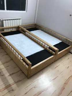 تخت خواب نوزاد مونته سوری چوبی روستیک دکور مدل نرده ای