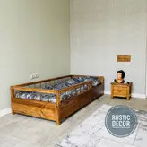 تخت خواب نوزاد مونته سوری چوبی روستیک دکور مدل نرده ای