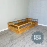 تخت خواب نوزاد مونته سوری چوبی روستیک دکور مدل نرده ای