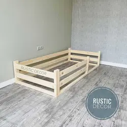 تخت خواب نوزاد مونته سوری چوبی روستیک دکور مدل Fr300