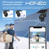 دوربین خورشیدی مداربسته تحت شبکه سیم کارتی 4G LTE هونک Honec مدل HN-S558-4G-BLK