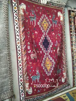 گبه قشقایی تیره قرمزی ،پشم خالص رنگهای طبیعی