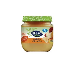 پوره میوه سیب ، پرتقال ، موز و هلو هرو بیبی مناسب 5 ماه به بالا