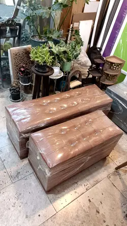 نیمکت آفیس 3نفره چرمی