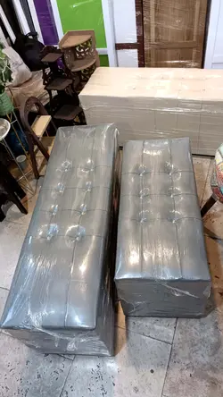 نیمکت آفیس 3نفره چرمی