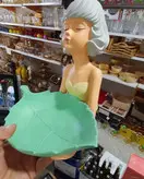 مجسمه دختر،مجسمه کاسه برگی،مجسمه دختر برگی،مجسمه،شکلات خوری،شیرینی خوری،تنقلات خوری