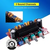 آمپلی فایر حرفه ای سه کاناله نمونه با کیفیت ،شامل دو کانال ۵۰ وات چپ و راست و یک‌کانال ۱۰۰ وات ساب ووفر ،بسیار با کیفیت ،دارای تون کنترل ۴ پارامتری