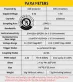 مینی اسیلوسکوپ پرتابل و دیجیتال ، با نمایشگر تمام رنگی و دارای کلید auto/نمونه بسیار با کیفیت /یک اسیلوسکوپ همراه شارژی با نمایش پارامتر های کامل (نمونه اورجینال و با کیفیت بسیار بالا)