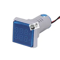 ولتمتر و آمپرمتر چراغ سیگنالی  AC350V-100A مربعی و یا گرد با توجه به موجودی به همراه ترانس جریان ct غیر تخریبی(نمونه با کیفیت)/قیمت مناسب و کیفیت قابل قبول