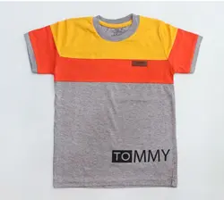 تیشرت پسرانه طرح پرچمی یقه کشی و آستین کشی