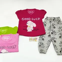 نام کالا: تیشرت شلوارک~طرح‌خرگوش سرشانه چین دار