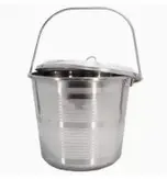 سطل استیل سایز ۱۵ لیتری درب دار